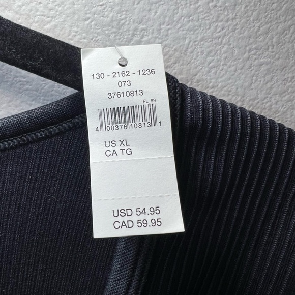 Offline By Aerie Womens Seamless Cable Square Neck Ribbed Top Shirt Black NEW XL - Picture 8 of 15